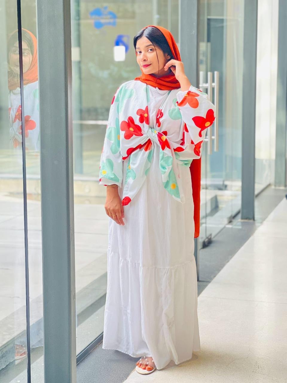 GOWN WITH OVERSIZED SHRUG