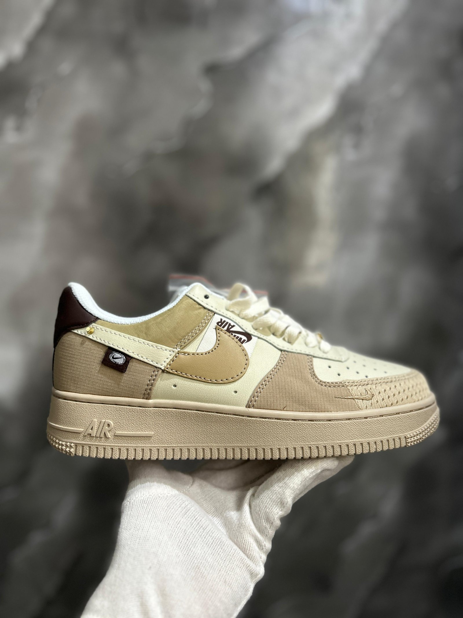NIKE AIRFORCE ALL PETALS UNITED BEIGE BROWN