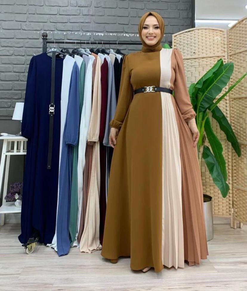 GOWN WITH CLOTH BELT